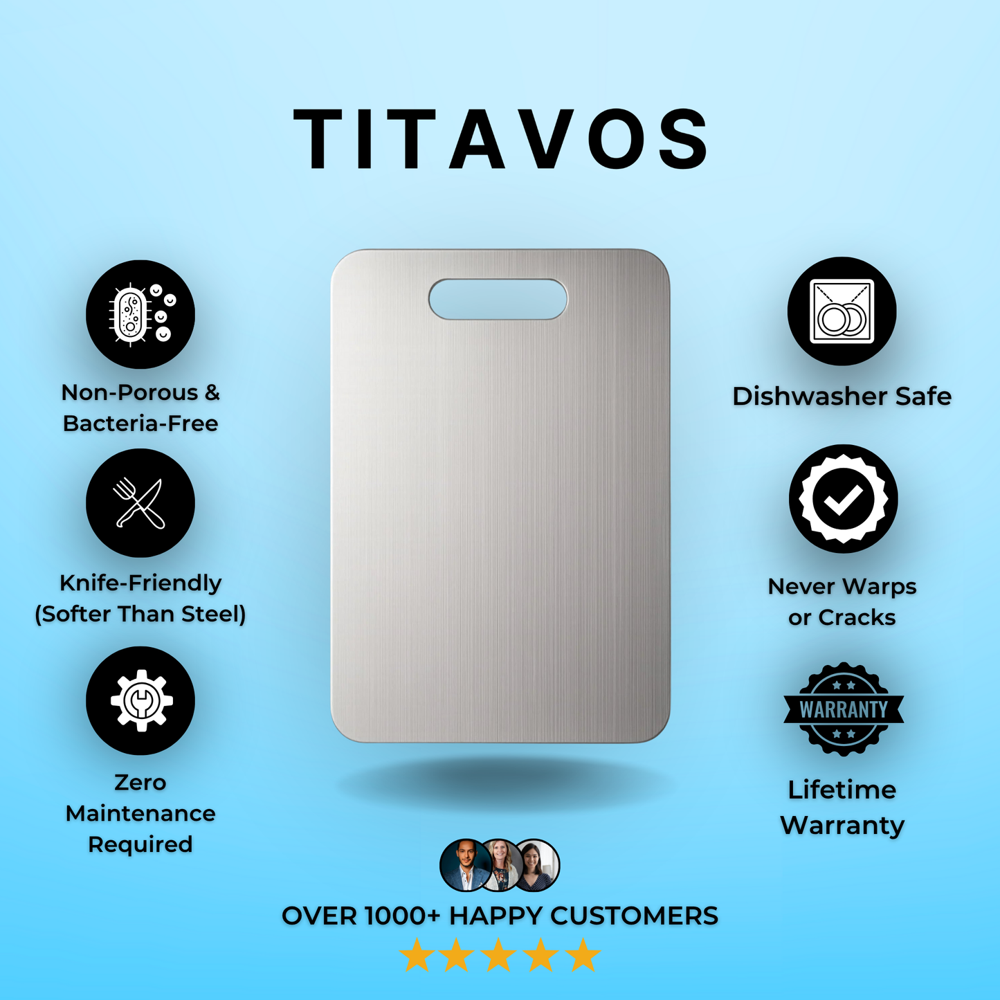 Titavos™ Titanium Cutting Board