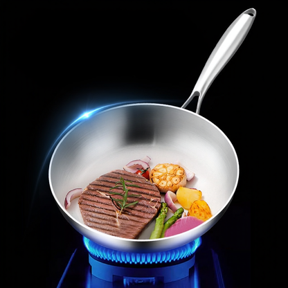 316L Stainless Steel Non-Coated Frying Pan